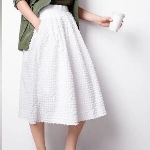 J. Crew clip dot white skirt